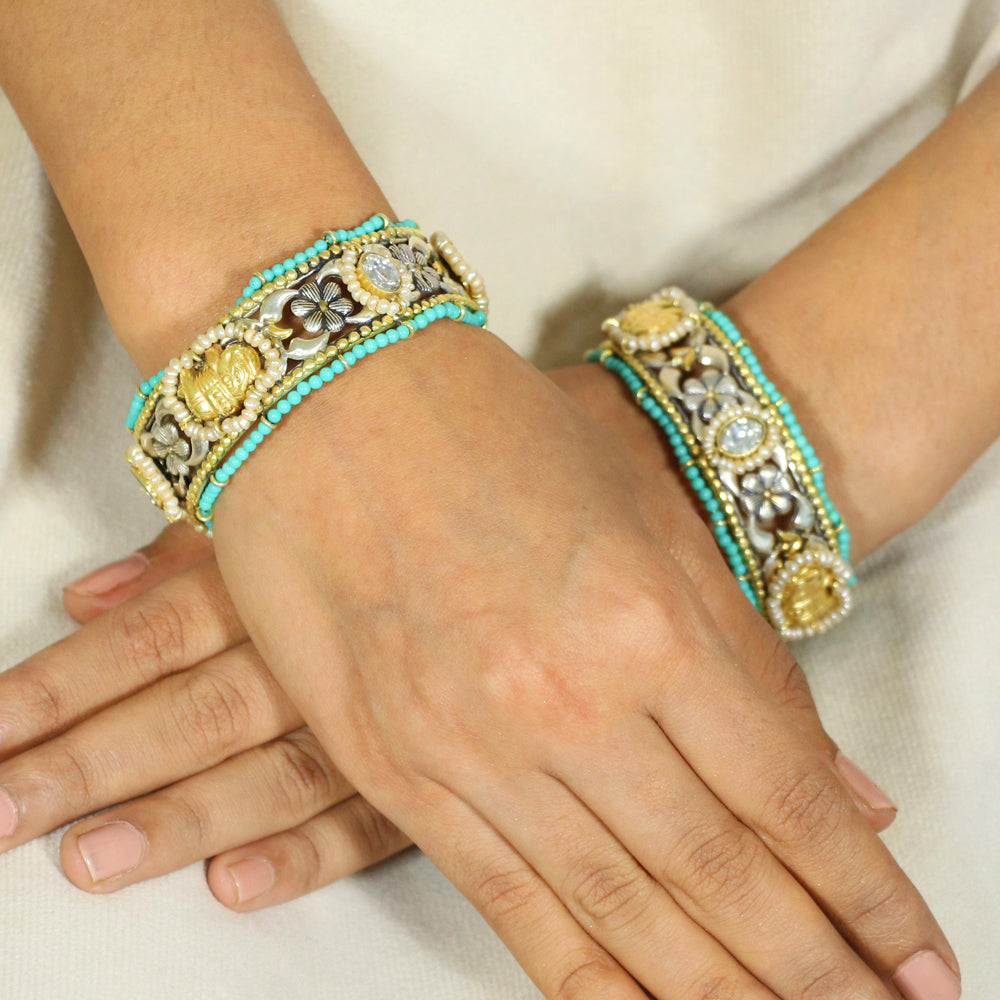 Fusion Bangles with Turquoise Beads image 0